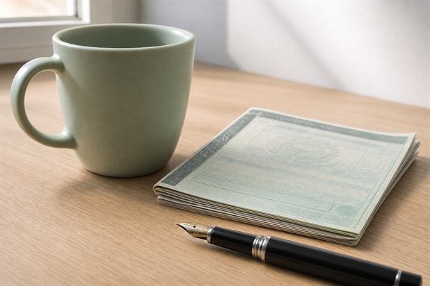 Documento de licenciamento sobre mesa de trabalho